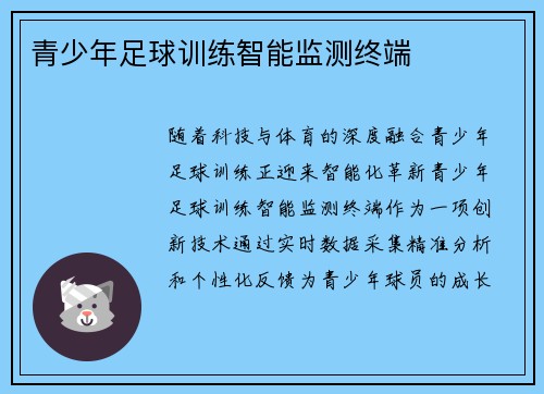 青少年足球训练智能监测终端
